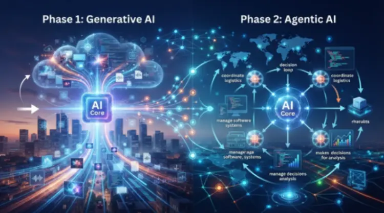 The Shift from Generative AI to Agentic AI: The Future of Enterprise Automation